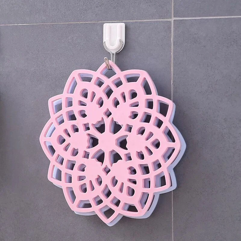

justdolife 1pc Flower Shape Hot Pad Hollow Heat-Resistant Non-Slip Rubber Trivet Mat Drink Coaster Cup Accessories