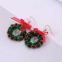 new fashion christmas wreath tree statement drop earrings for women girls festival party jewelry gifts dangle earrings oorbellen