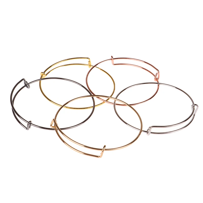 

10pcs/set Expandable Wire Bracelets Bangles For Women Kids 65mm DIY Jewelry Making Chic