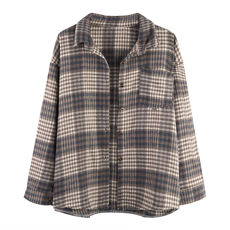 Женская свободная рубашка в клетку/в полоску Солнцезащитный кардиган блузка