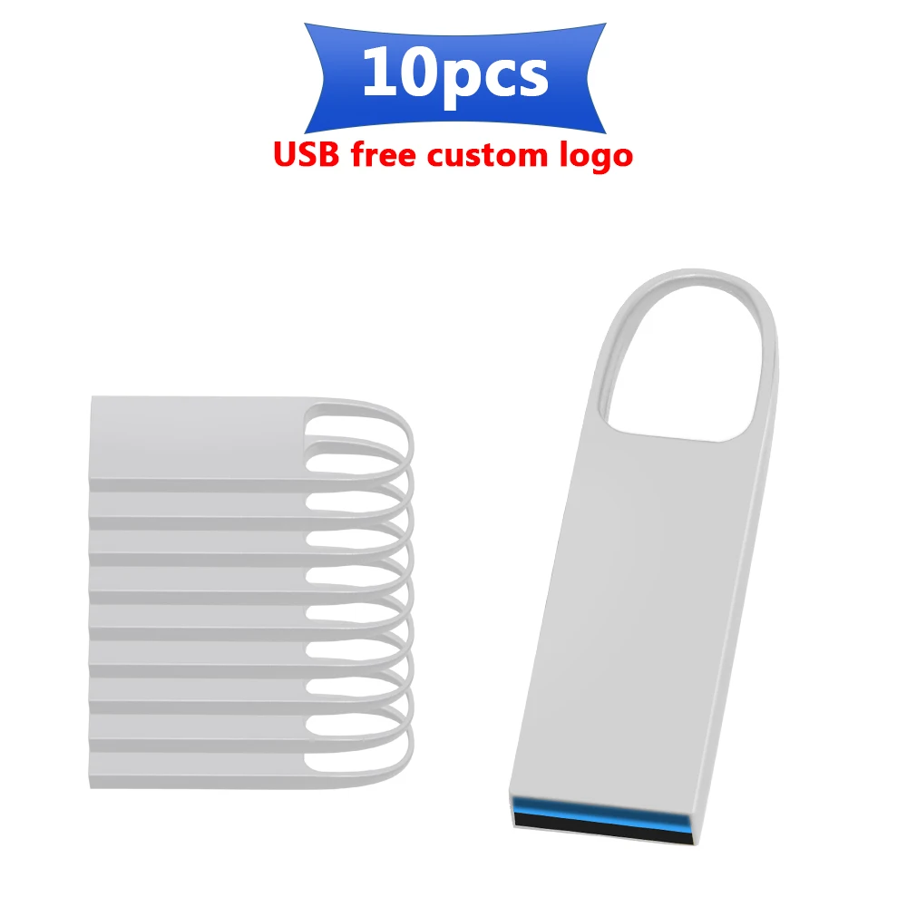 

10 шт./лот флэш-накопитель с бесплатным логотипом, водонепроницаемый USB-накопитель, высокоскоростной металлический флеш-накопитель 8 ГБ, 16 ГБ,...
