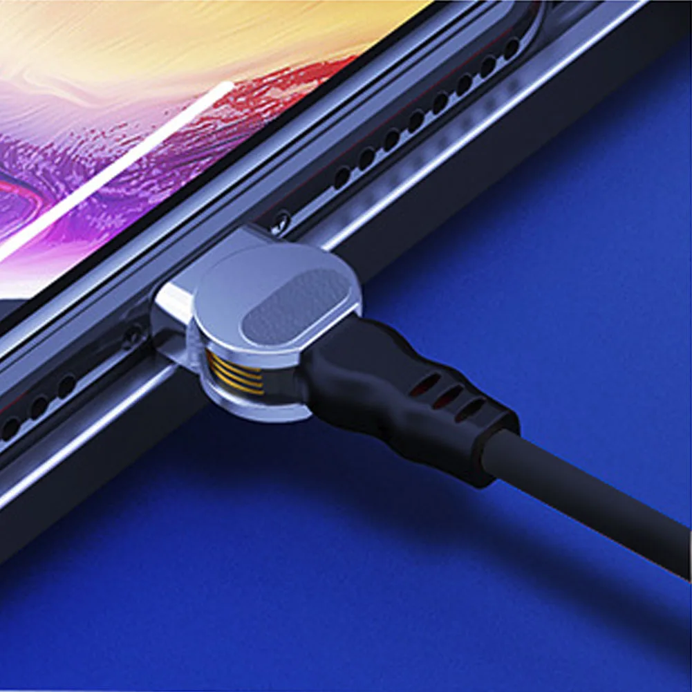 Магнитный usb-кабель 5 V/9 V/12 V 180 A зарядный кабель градусов Lightning/type-C/Micro USB порт вращающийся кабель для передачи данных для мобильного телефона