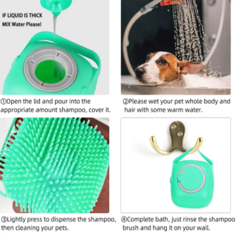 

Hond Shampoo Massager Borstel Kat Massage Kam Grooming Scrubber Douche Borstel Voor Zwemmen Korte Haar Zachte Siliconen Borstels