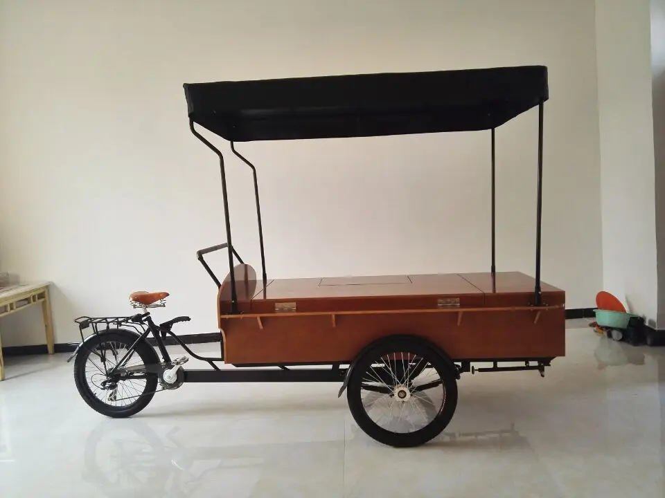 KN-T04B Мобильная тележка для еды велосипед кофейни трехколесный электрический и