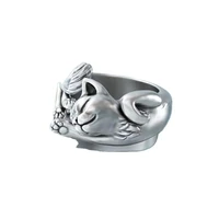 new arrival hot sale cute cartoon cat open ring lazy animal ring fashion womens accessories fashion jewelry