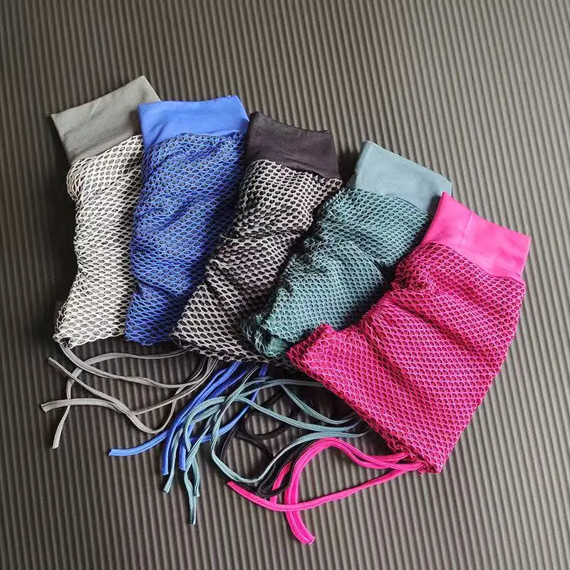 

Summer Fitness Body Peach Hip Shorts Female High Waist Stretch Drawstring Tights Wear Quick-drying Gym Running Pants Yoga Pants