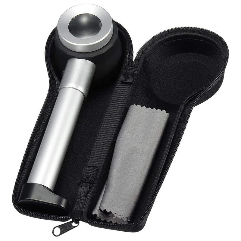 

Handheld 45X Folding Linen Tester Metal Magnifiers Cloth Thread Counter Magnifier Magnifying Glass with Light Calibration Retail