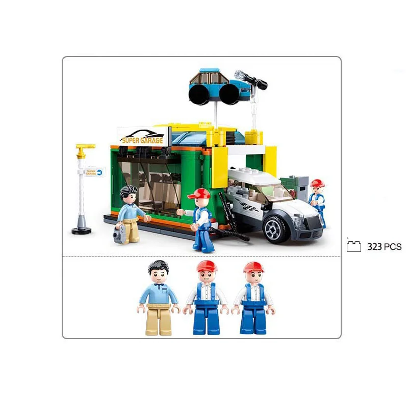 City Technic серия Автомойка украшение модели автомобиля строительные блоки игрушки для детей рождественские подарки