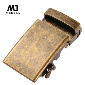 Медная металлическая пряжка MEDYLA с автоматической пряжкой в стиле ретро, мужская деловая Пряжка, матовая черная Пряжка 3,6 см
