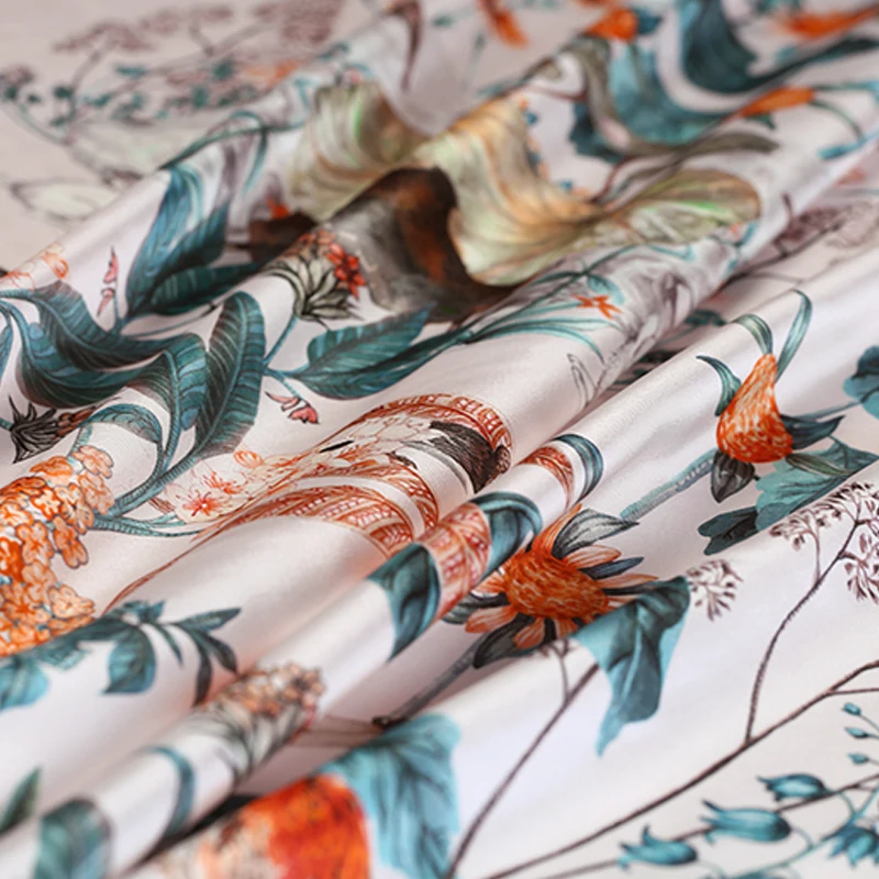 19 Весна Новинка 92% шелк и 8% спандекс стрейч сатин для женщин платье пальто 130 см