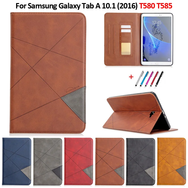 Чехол-книжка для Samsung Tab A 10 1 2016 кожаный с подставкой планшета Galaxy 6 T580 T585 |