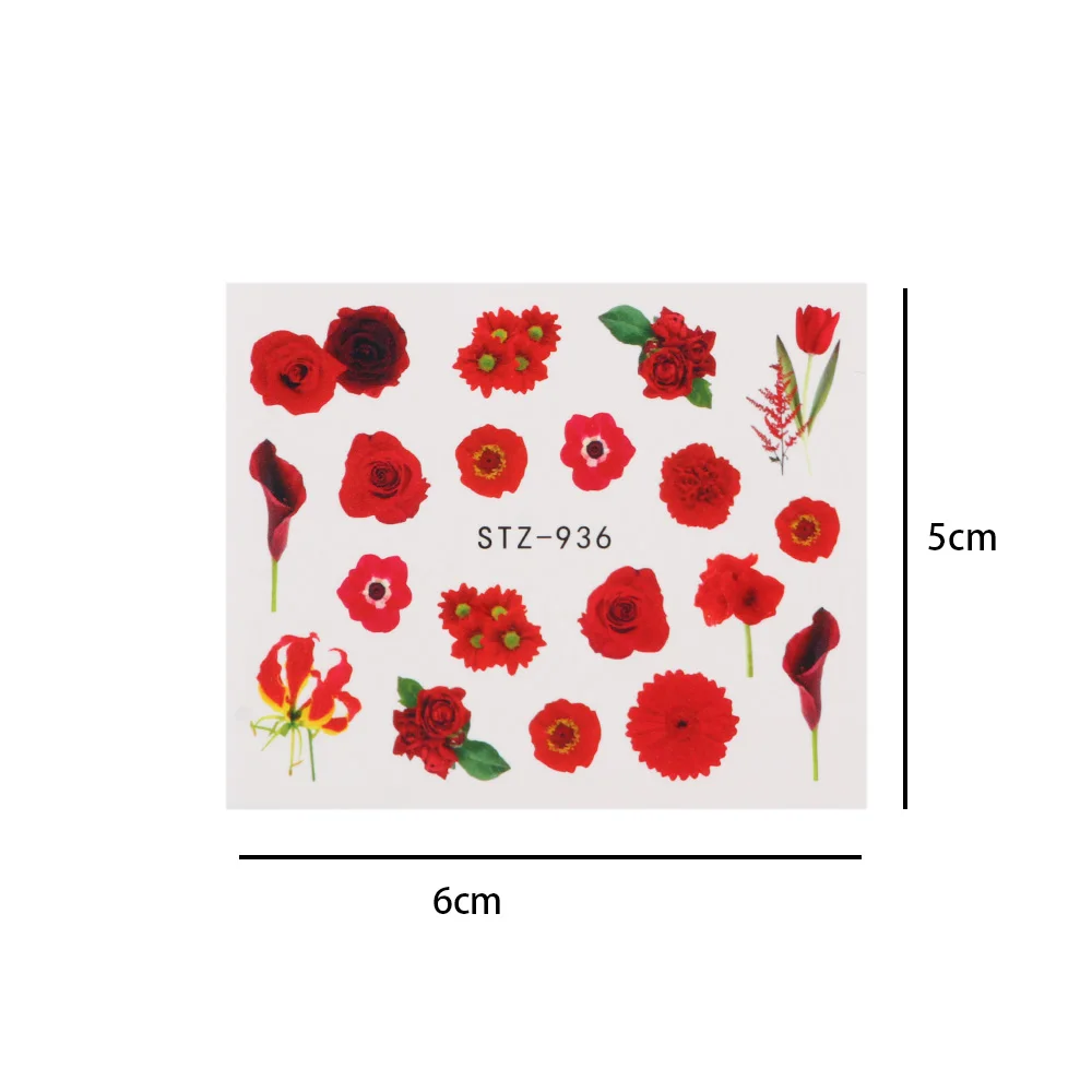

New Flower Design Nail Stickers Butterfly Rose Floral Water Transfer Nail Art Decoration Decal elegant Manicure Slider Foil