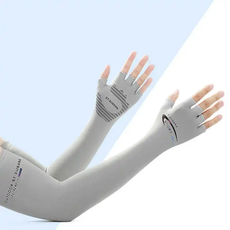 

Summer's fist men's bicycle fashion SLEEVE arm sunscreen breathable long middle finger women's outdoor driving non slip gloves