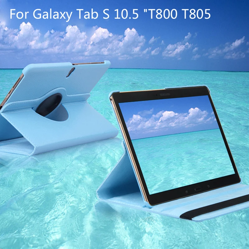 Чехол-накладка для samsung Galaxy Tab S 10,5 SM-T800 SM-T805 T800 T805 TabS 10,5 дюймов 360 Вращающийся флип-чехол из полиуретановой кожи для планшета стекло