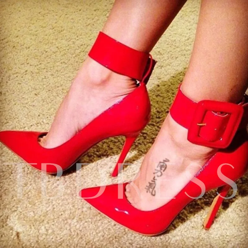 Красные туфли лодочки из лакированной кожи на высоком каблуке женские для