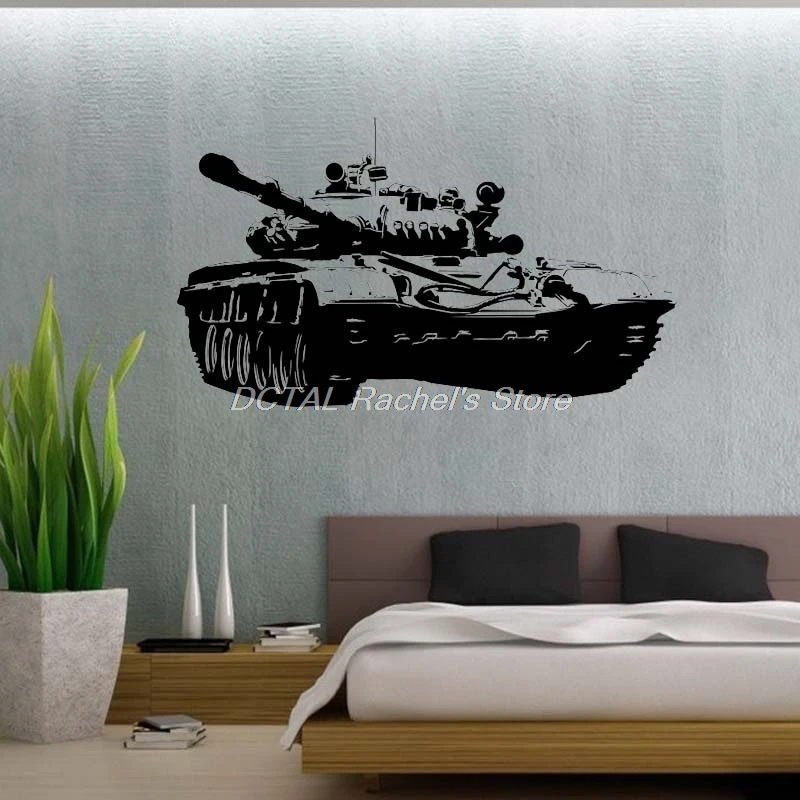 Танк Vstank Russian Army Tank T72 M1 Wall Sticker Military Weapon Army Decal Vinyl Sticker House Murals For Kids Room Decoration