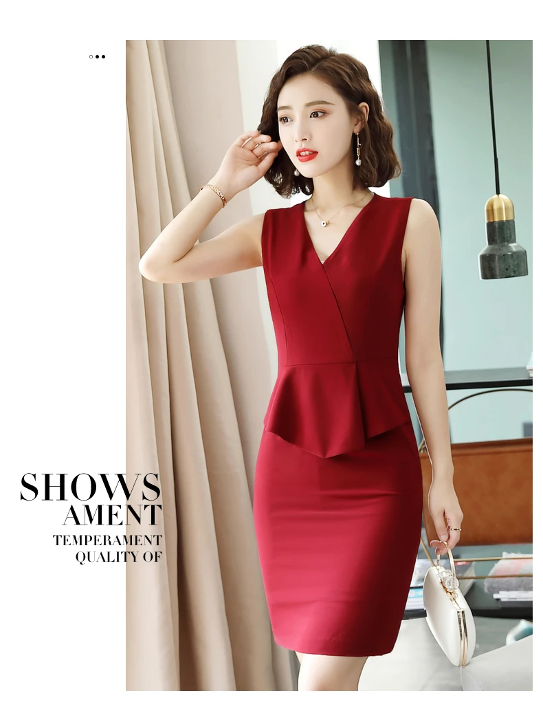 2019 белый костюм + платье двухсекционная юбка Женский офисный женские офисные