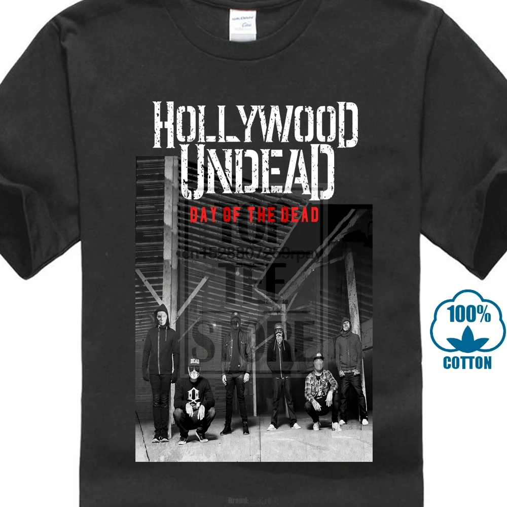 

Hollywood Undead Day Of The Dead Black Cotton Adult Top T Shirt Tee
