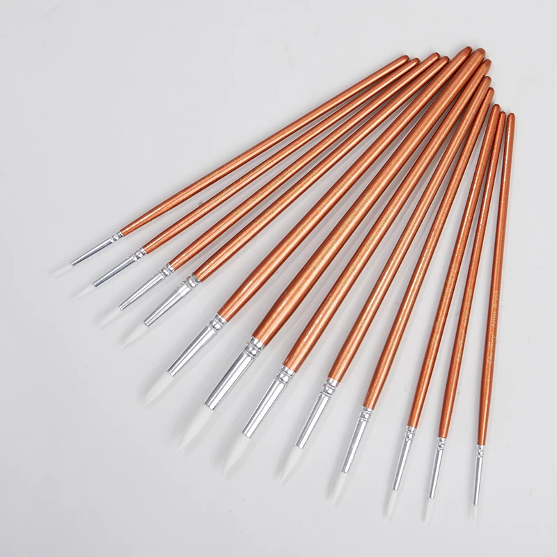 

Набор кистей для рисования 12 шт./лот, кисти для рисования с деревянной ручкой, кисти для акрила, принадлежности для рисования