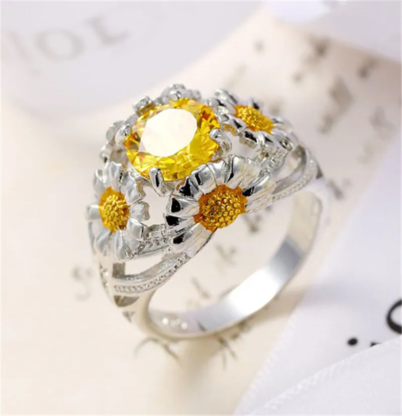 Блестящий Блеск роскошное AAA кубический цирконий Хрустальный Подсолнух