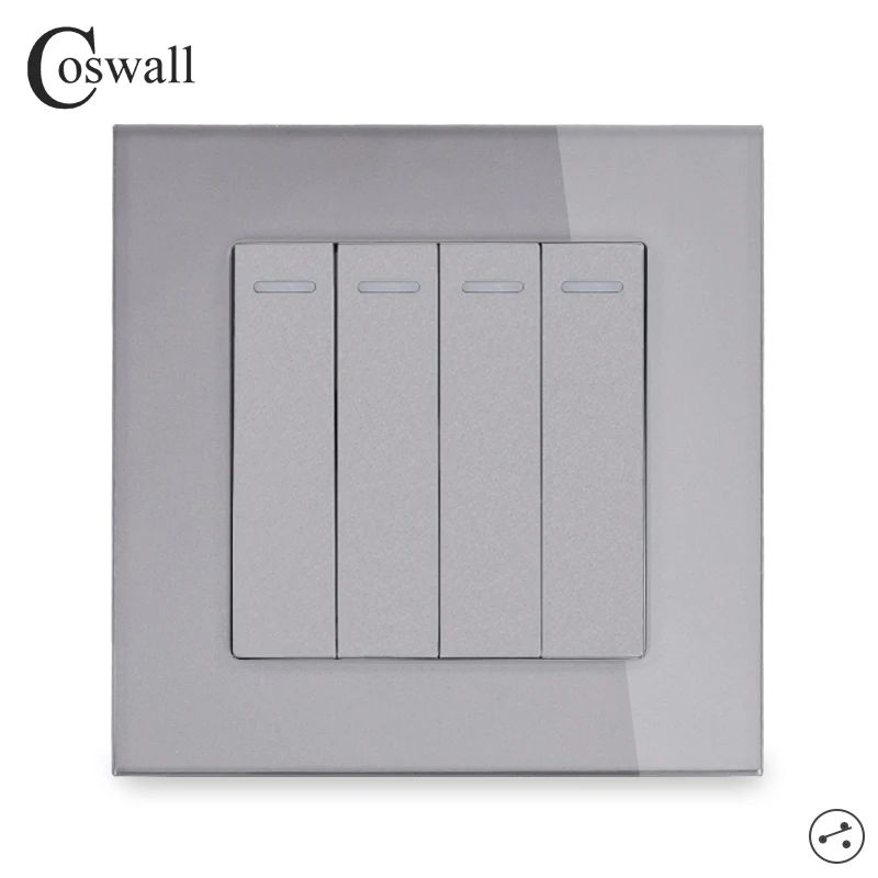 COSWALL 4 банды 2 пути роскошный хрустальный стеклянный панельный светильник