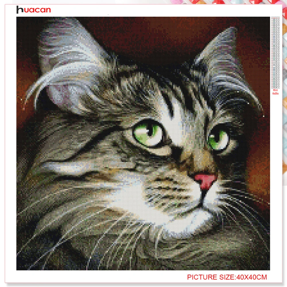 Алмазная живопись Huacan сделай сам с животными полная выкладка алмазная вышивка