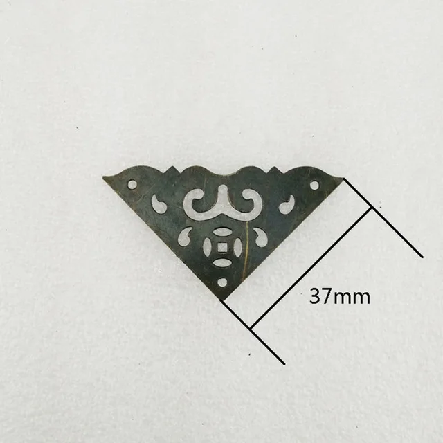 24 шт. 37 мм треугольный металлический кабошон старинный уголок с плоской задней
