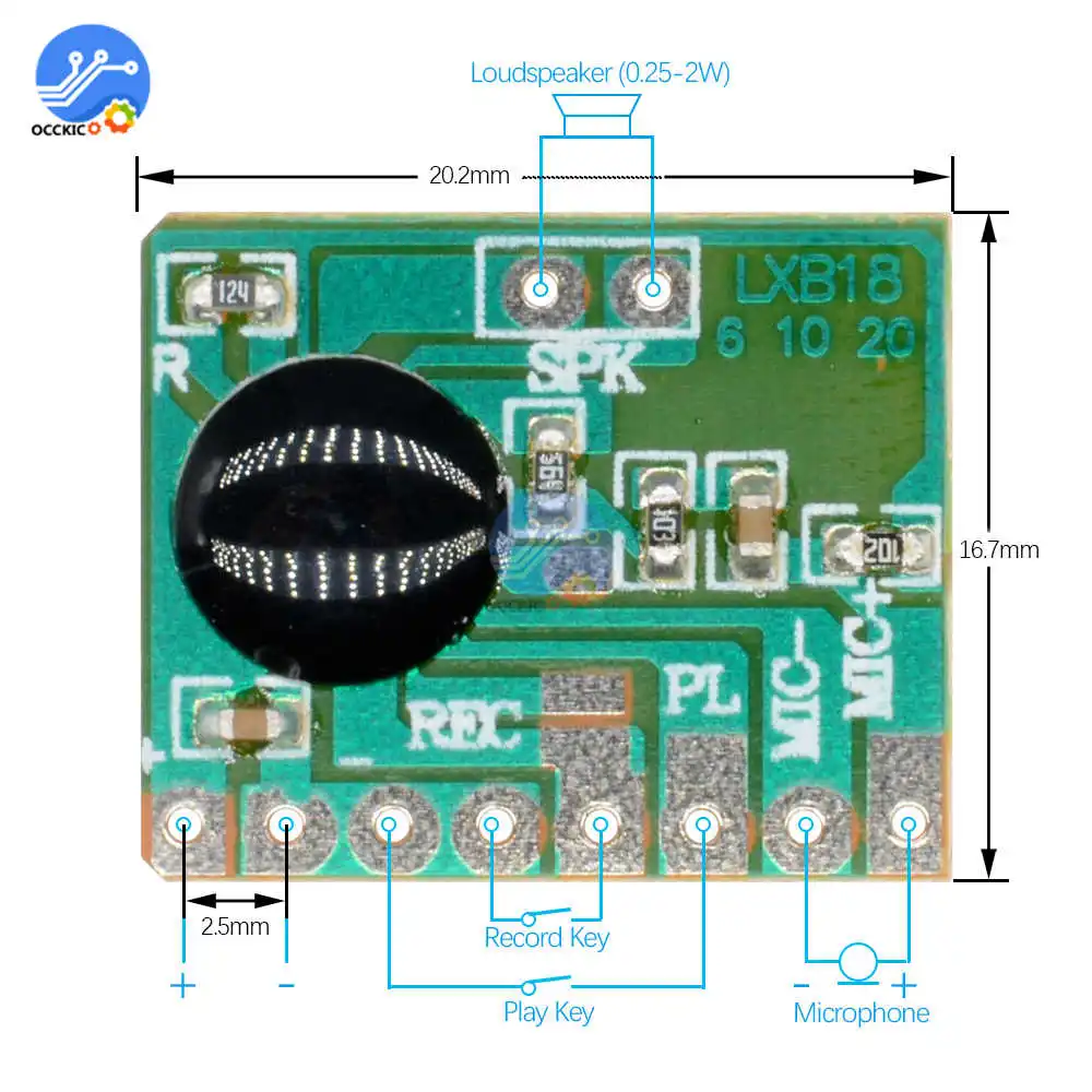 ISD1806 6S звукозаписываемая плата IC модуль диктофона 3 4 5 в мини звуковой