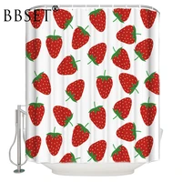 top quality shower curtain delicious red strawberry pattern waterproof multi size douchegordijn bathroom decor with 12 hooks