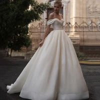 elegant ball gown wedding dresses 2021 off shoulder crystals belt bride dress women robe de mariage plus size wedding gowns