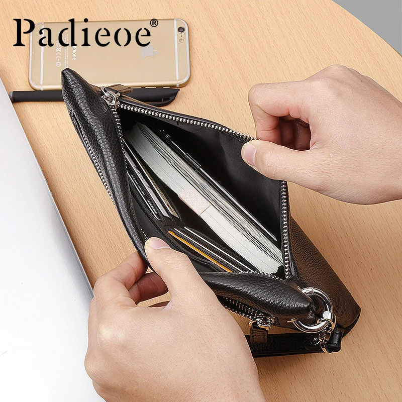 Padieoe мужские кошельки люкс сцепление с денежной сумкой в минималистичном