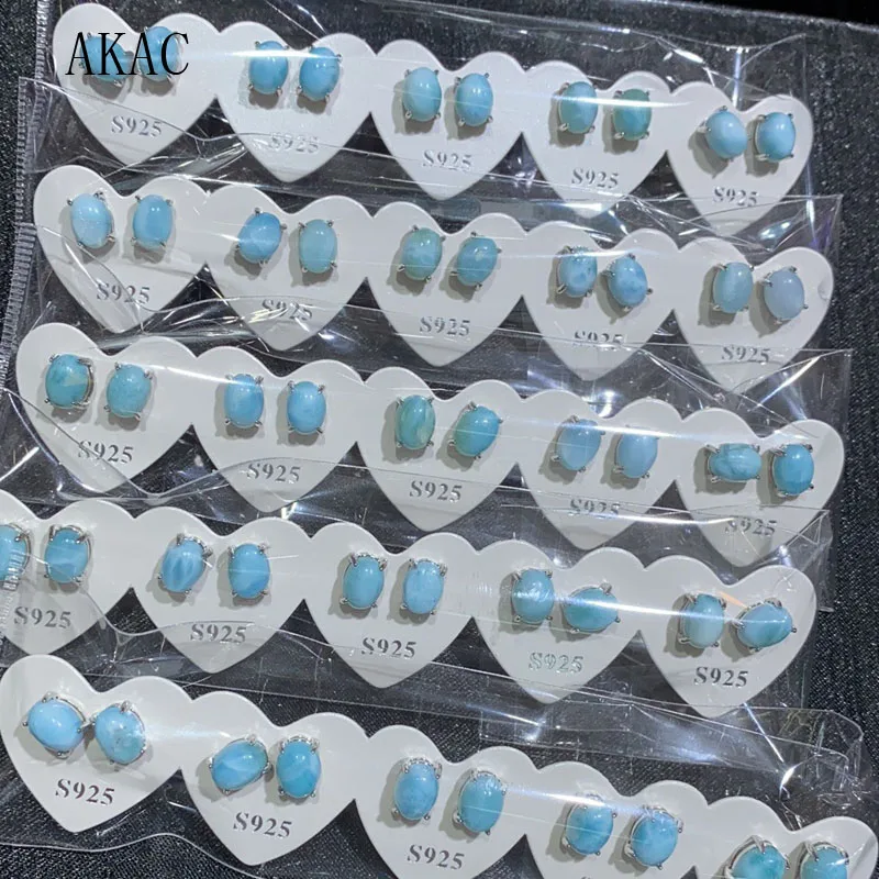 Approx5-6 * 7-8 мм AKAC натуральная Доминика larimar сережки-шпильки оптом отправляется