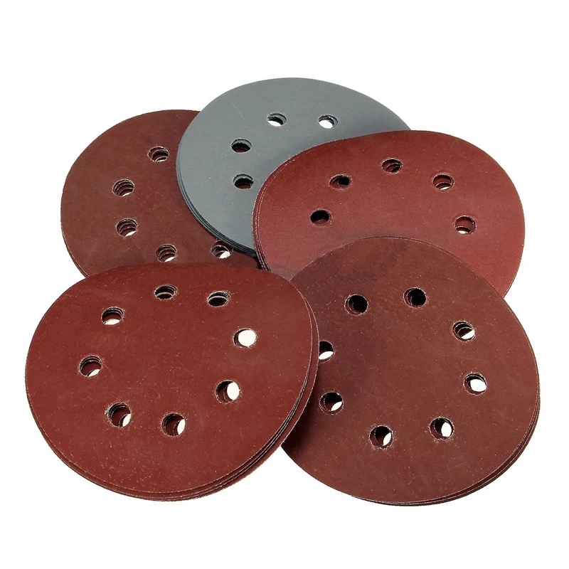25 шт. 5 дюймов обувь со шнуровкой 8 отверстий шлифовальный диск абразивы грит 800 1000