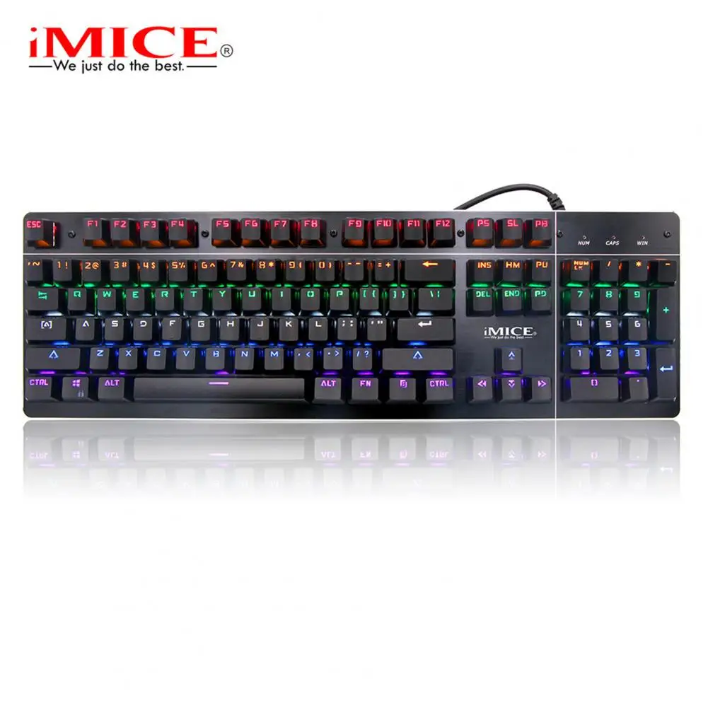 

MK-X80 Anti-ghosting 104 Keys Mechanical USB Wired Gaming Keyboard with RGB Backlight Wired Games Keyboard Computer Accessory