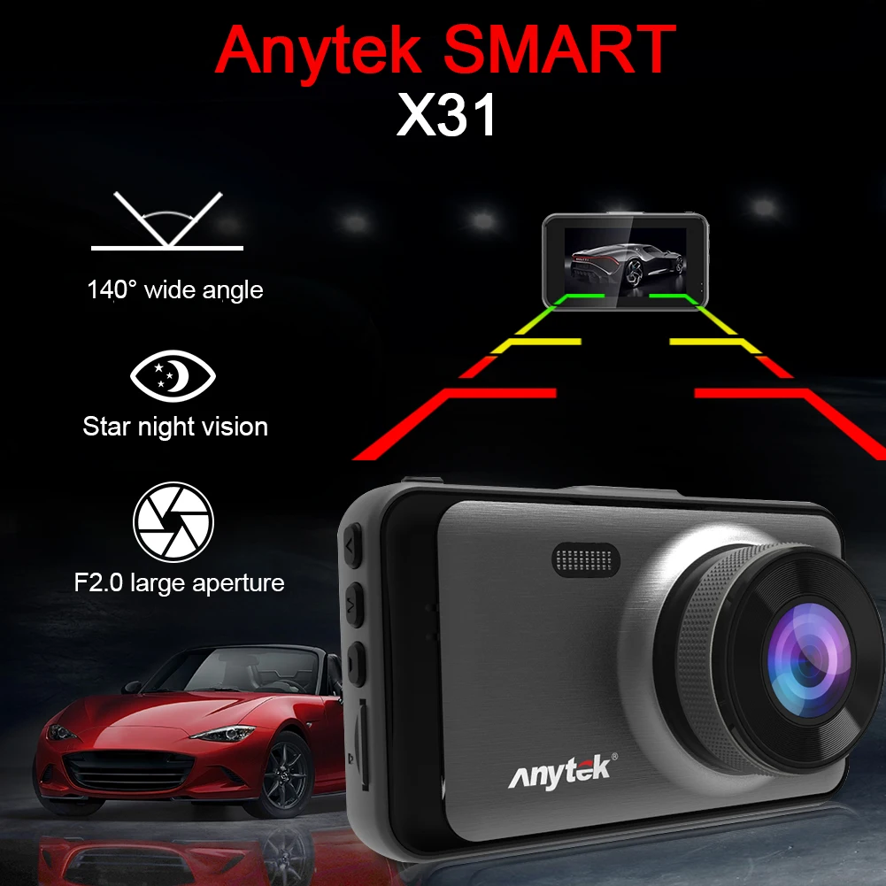 

X31 Car Dash Camera DVR 1080P HD Night Vision 140 Degree G-Sensor Dash Cam MGO3