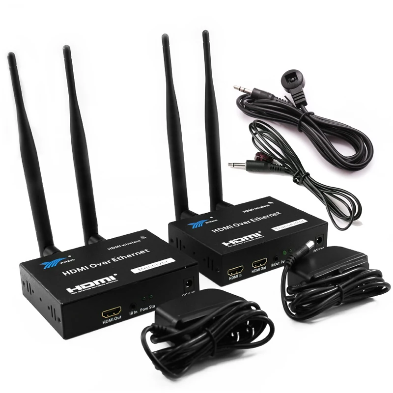 656ft Wireless WiFi HDMI Extender Transmitter Receiver 2.4G 5GHz 1080P Local Loop-out IR Remote HDMI Extender PC DVD to TV