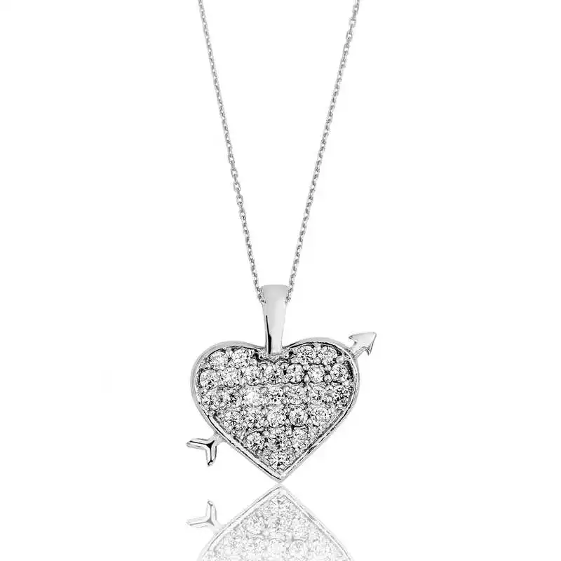 

Серебряное женское ожерелье Silverlina в виде сердца