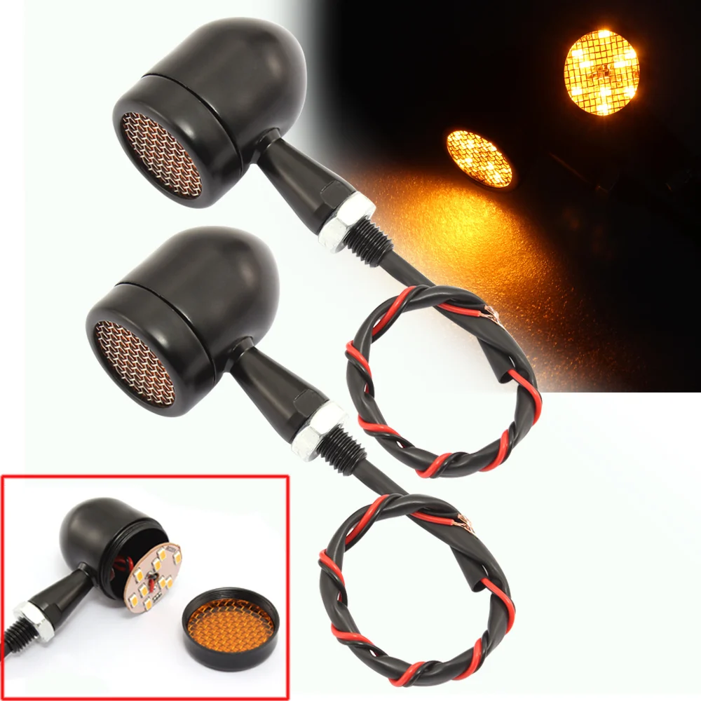 Мотоциклетный Ретро черный светодиодный тормозной светильник с поворотным