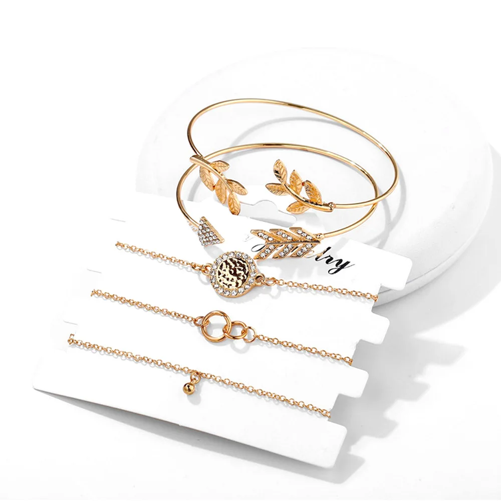 

Bohemian Jewelry Style Bracelet 5 Piece Set, Hip Hop, Metal Braided Chain, Bracelet, Jewelry, Gift