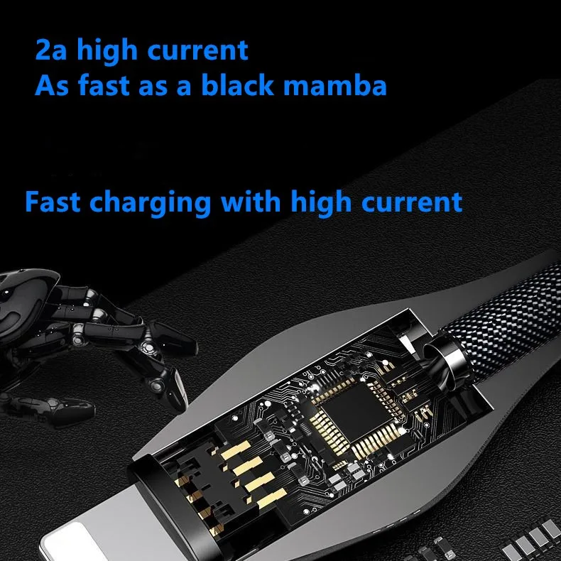 Светодиодный провод для быстрой зарядки 3A USB Type C Samsung Galaxy Xiaomi Huawei | Мобильные