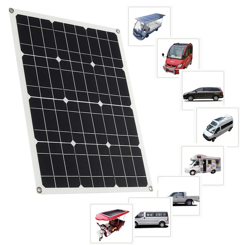 Flexible Solar Panel Kit 100W 18V Portable Charger Home System 5V USB For Phone 12V RV Car Boat Camping Battery Waterproof | Электроника