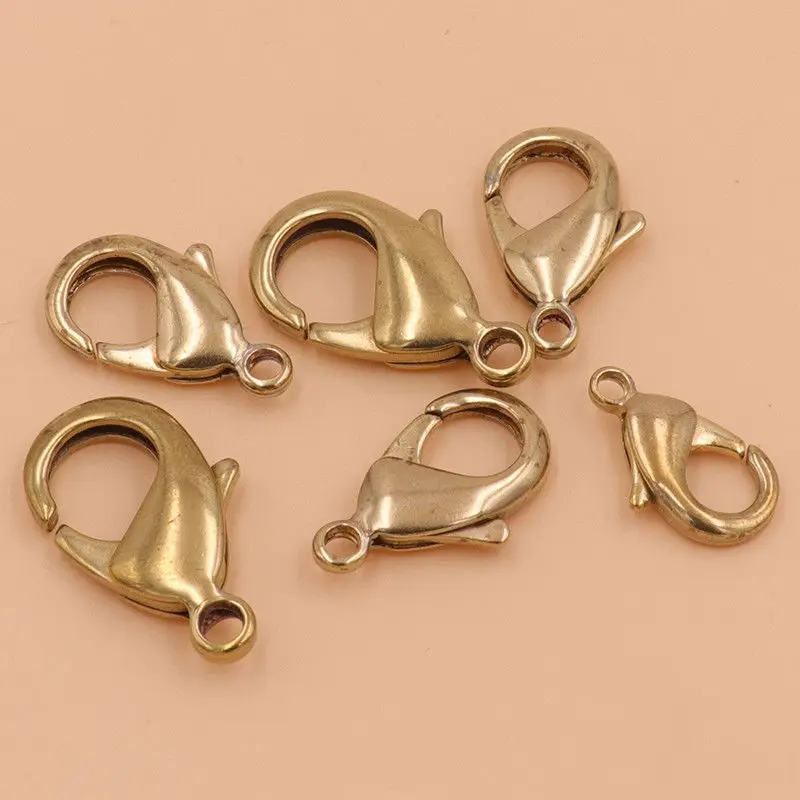 10 шт. латунный карабин для кожаного ремесла брелок ключей ювелирное