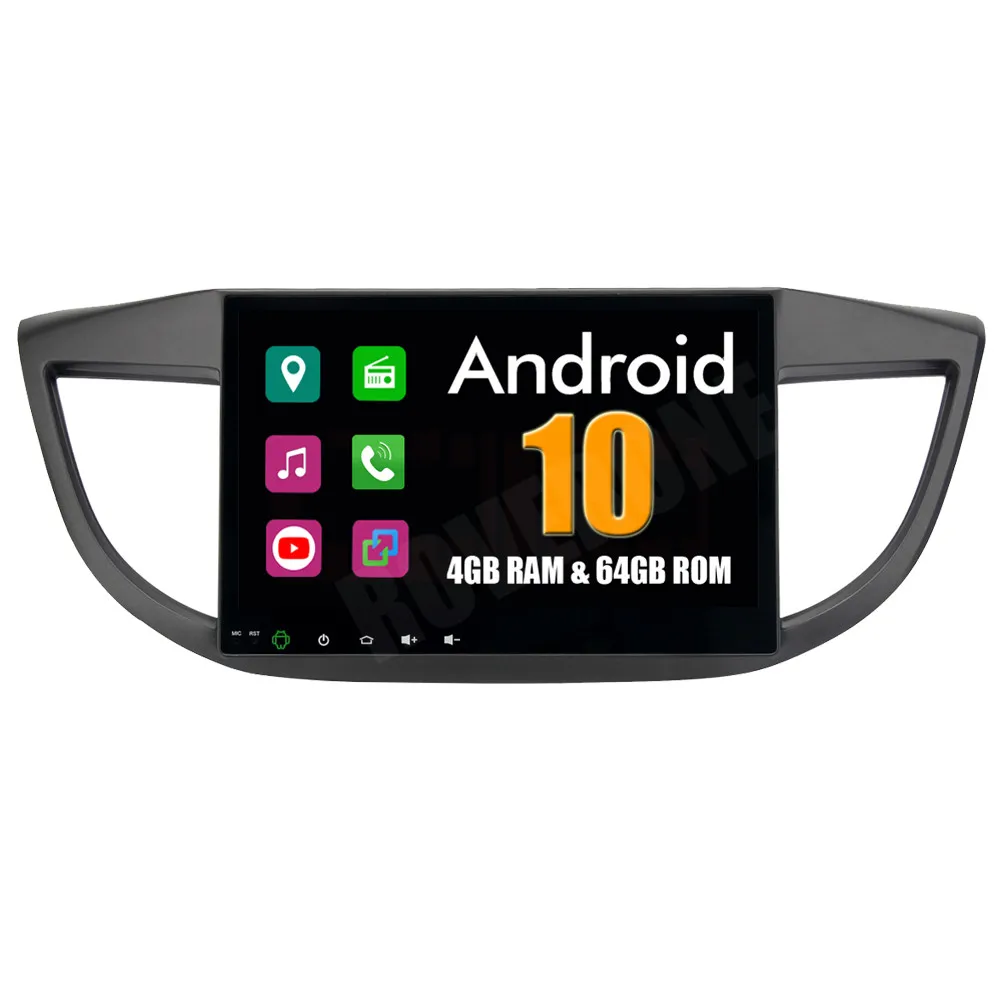 Автомагнитола RoverOne для Honda CRV телефона 2012 + Android 10 автомобильное радио с GPS стерео