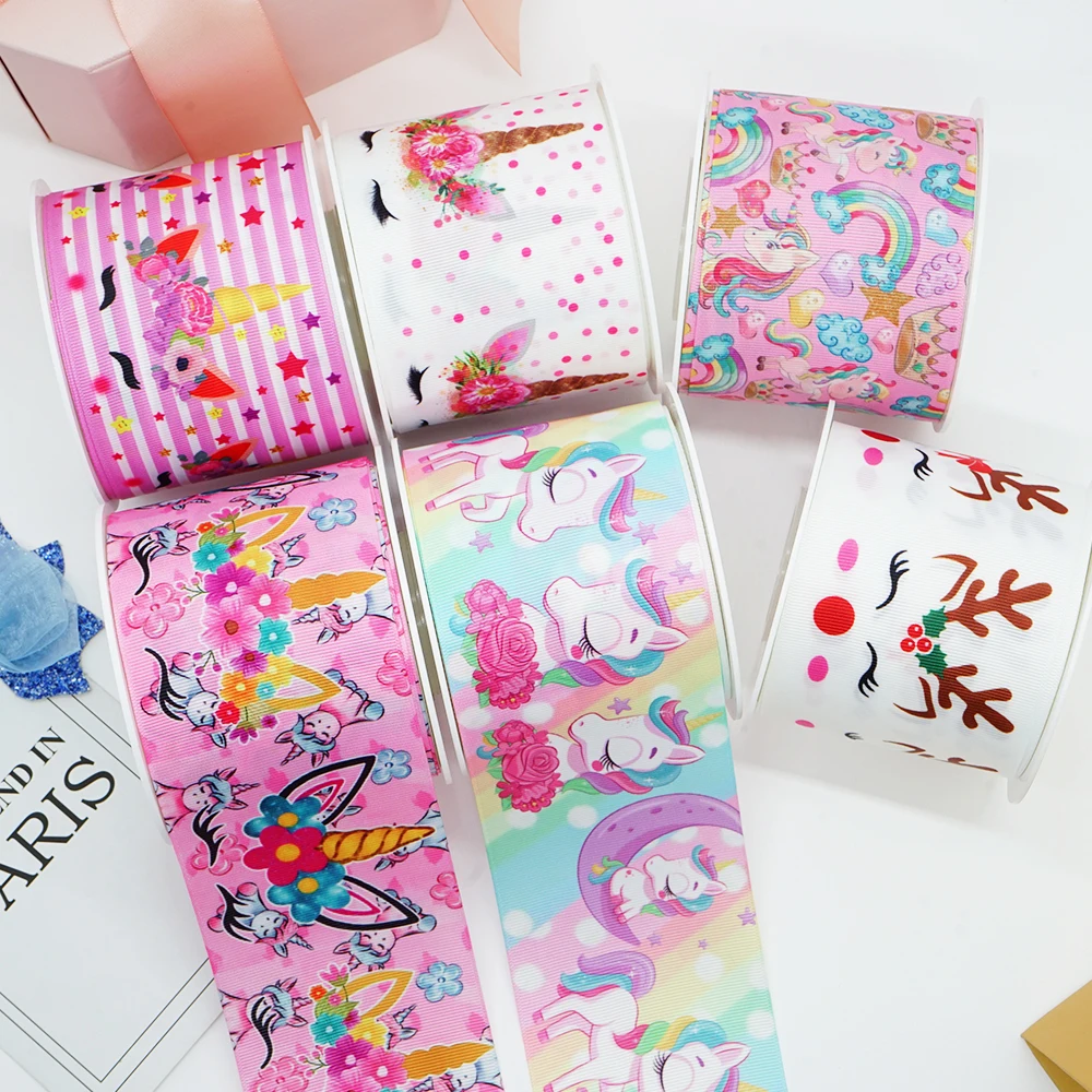 

Аксессуары для шитья «сделай сам» с мультяшным единорогом печатные крупные зерна 5 ярдов, плоские смолы 10 шт. 58577