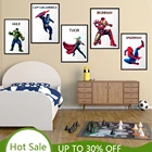 Marvel постеры с супергероями Мстители живопись на холсте, мультфильмы Капитан Америка Черная Вдова стена искусство мальчик детская комната дом Hecor