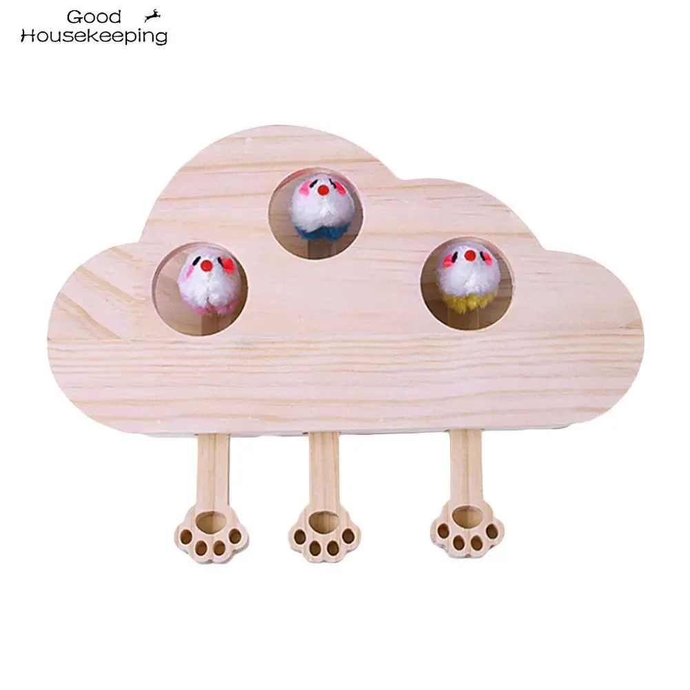 Новая игрушка для кошек деревянная головоломка из твердого дерева модель в форме