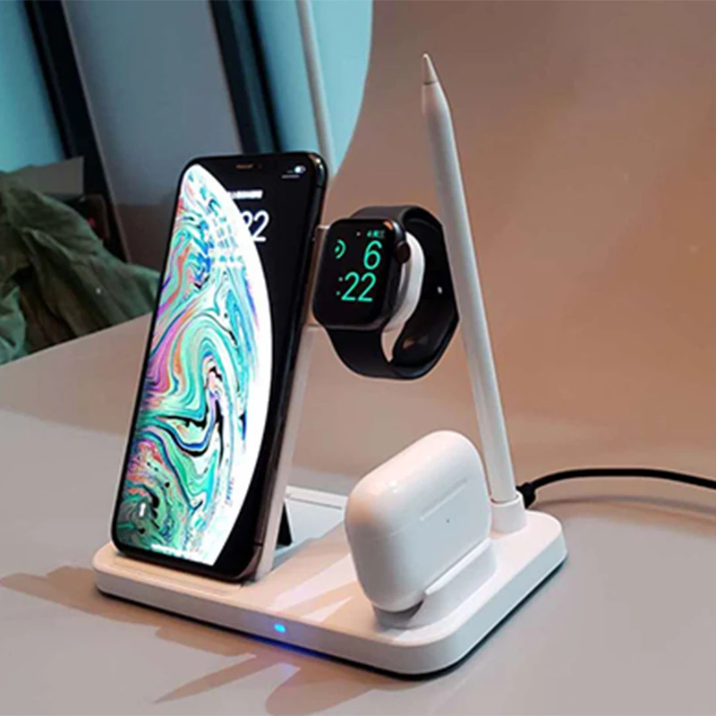 3 in 1 fast wireless chargers for apple docking station induction charger for apple watch airpods iphone 11 12 13 pro max free global shipping