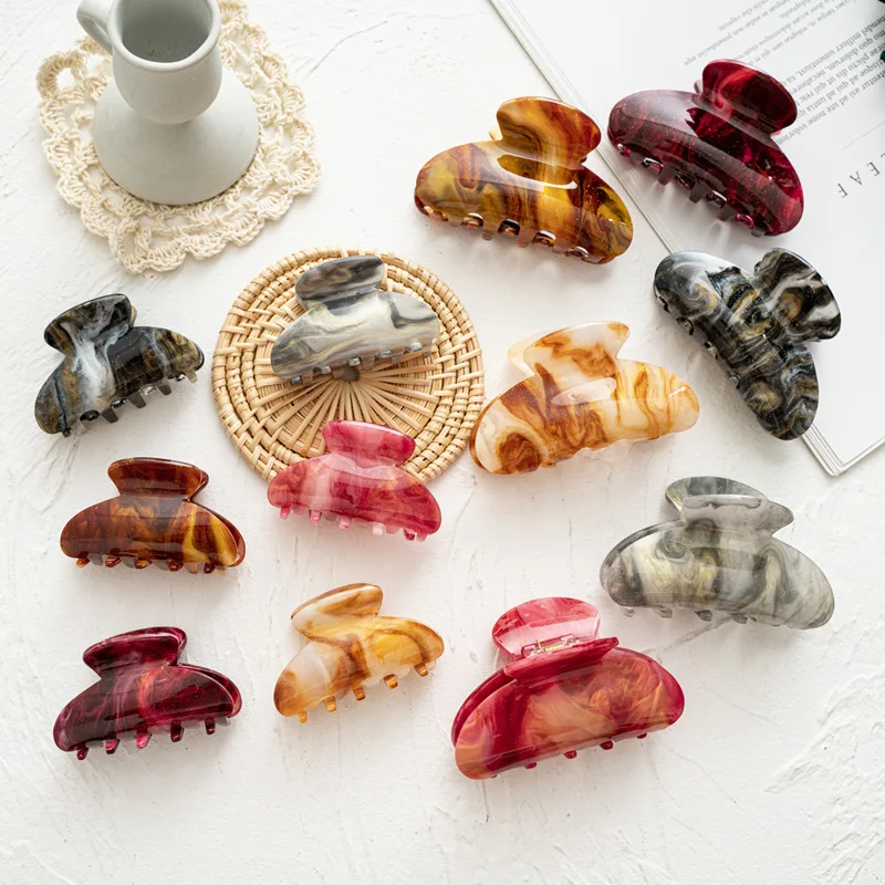 

Корейский модный орнамент для волос для взрослых, акриловый зажим для волос, большая заколка для мытья лица, простой головной убор, Подарочн...