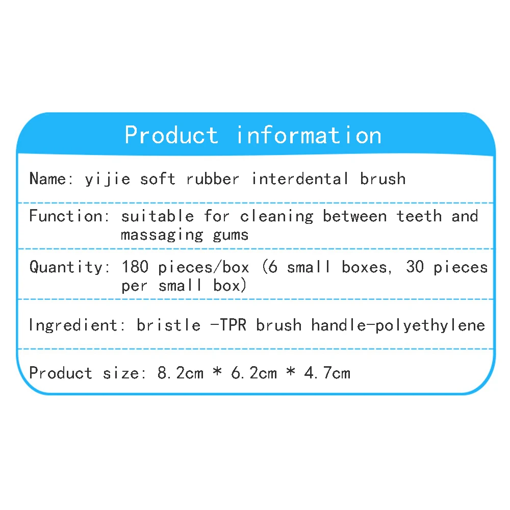 

180 Pcs/box Interdental Slim Brushes Dentales Toothpick Tooth Flossing Head Soft Oral Dental Hygiene Brush Oral Care Tooth Brush