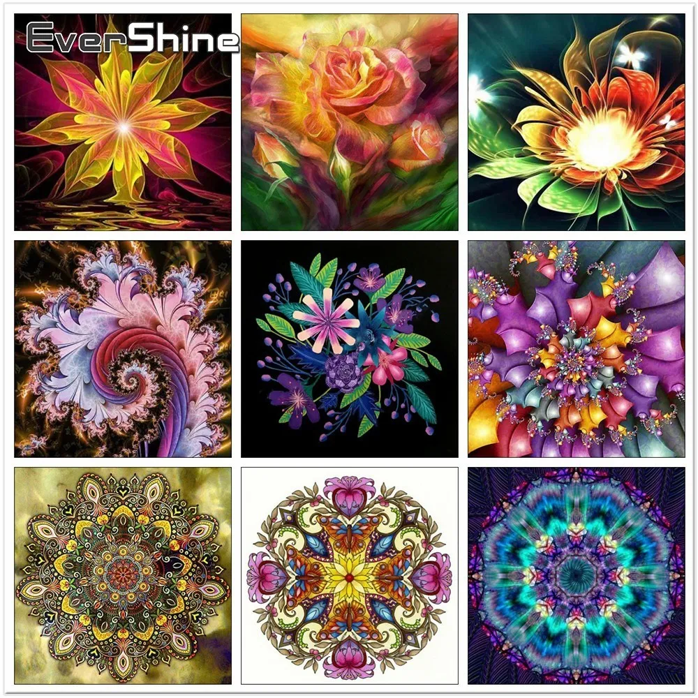 EverShine Mandala Diamond Painting Full Square Embroidery Cross Stitch Mosaic Flowers Pictures Of Rhinestones|Алмазная мозаика и